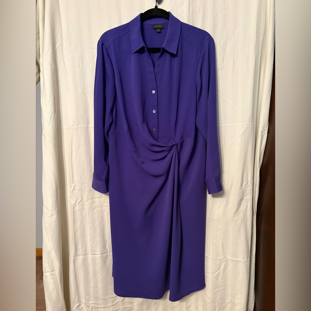 J. Jill Deep Purple Long Sleeve Dress
